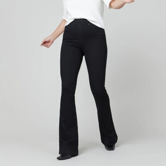 Spanx flare jeans black stretch denim high rise core shaping new 2X - Picture 1 of 5